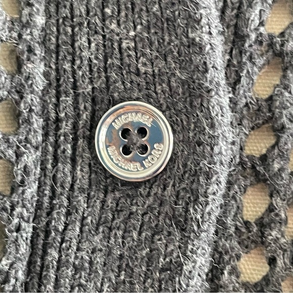 Michael Michael Kors Open Weave Cardigan- Gray- Size Large - Picture 4 of 8
